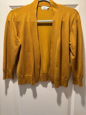 Cielo Open-Front Cardigan in Mustard